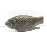 A mid 19th century carved wood fish by Julien Beaucampsile Juene Somme