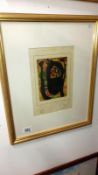 A Joan Miro print, possibly artist proof,