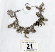 A silver charm bracelet