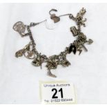 A silver charm bracelet