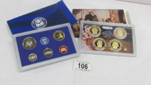 A 2007 USA mint proof set including Presidential $1 coins