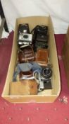 A collection of 10 camera's including Hawkeye, Ace, Ensign, Full-vue, Autographic Kodak,