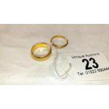 An 18ct gold band ring (approx. 8gms) and a 22ct gold band ring (approx.