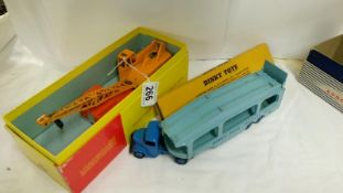 A boxed Dinky 972 20 ton lorry mounted crane 'Coles' and a 982 pullmore car transporter