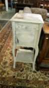 A shabby chic French pot cupboard with marble top (marble a/f)