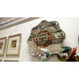 An art deco mirror clock with Smiths electric movement