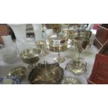 10 items of silver plate including comport etc.