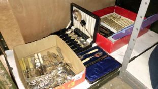 2 quantity of silver plate and other cutlery including some cased sets