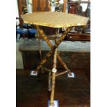 A bamboo side table