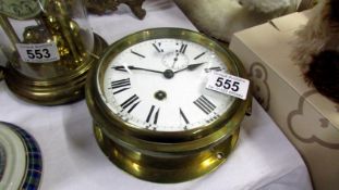 A brass ship's clock