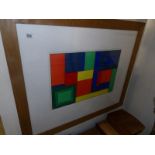 A large framed & glazed abstract