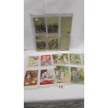 A collection of early 20th century postcards including WW1, Bonzo,