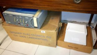 A boxed Greiner Quartz printer and a boxed Kray Duratype 244SE label printer