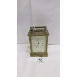 A Mappin & Webb brass carriage clock