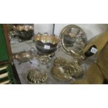 7 items of silver plate including butter dish, tray & milk jug etc.