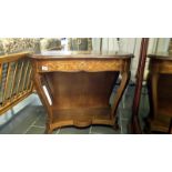 A mahogany inlaid console table