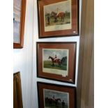 A set of 4 limited edition horse and jockey prints after Emil Adam with embossment published by