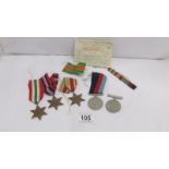 5 WW2 medals being Defence, War, 1939-45 star,