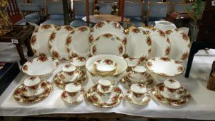 42 pieces of Royal Albert Old Country rose tea and dinner ware