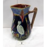 A Shorter & Son art deco jug decorated with heron,
