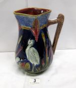 A Shorter & Son art deco jug decorated with heron,