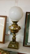 A German brass oil lamp by the Veritas lamp works