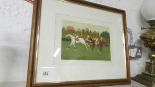 A French artis tproof lithograph of horse racing scene by Vincent Haddelsey (1934 - 2010) signed in