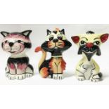 3 Lorna Bailey cat figures