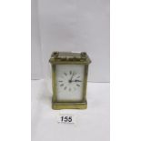 A brass carriage clock