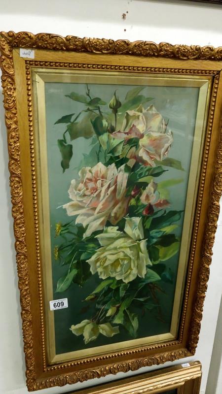 A still life of roses oil on board