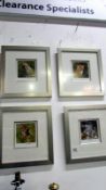 4 signed David Shepherd prints all 267/1000 Cubs series in glazed frames