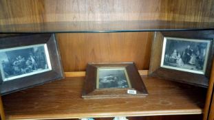 3 oak framed and glazed 19th century engravings