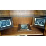 3 oak framed and glazed 19th century engravings