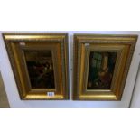 A pair of Goti oil on boards in modern frames