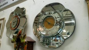 An art deco mirror clock with Smiths electric movement