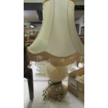 An alabaster table lamp