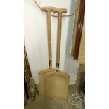 2 wooden malt shovels