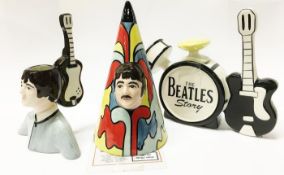 3 pieces of Lorna Bailey Beatles pottery (including limited edition 19/60)