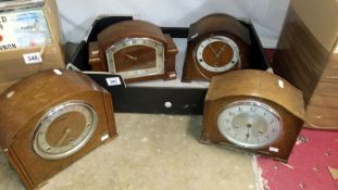 4 oak mantel clocks