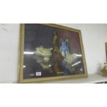 A framed and glazed still life watercolour signed N Laudy