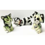 3 Lorna Bailey cat figures