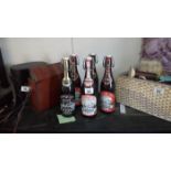 5 vintage style Newquay steam empty beer bottles