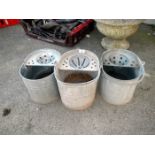 3 metal mop buckets