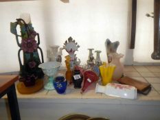A quantity of good glassware & figurines including Victorian