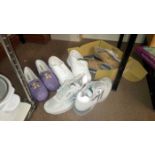 2 pairs of shoes, a pair of Hi-Tec trainers & pair of slippers