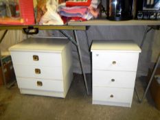 2 small 3 drawer bedside cabinets