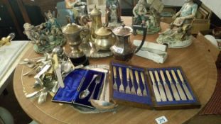 A quantity of silver plate including Butlins trophy