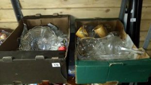 2 boxes of glassware