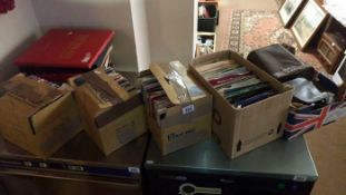 4 boxes of rpm records etc