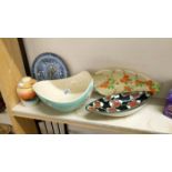 A noritake jar & other pottery items